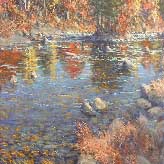 Fall Stream 3 Maine Painting by David Rosenthal